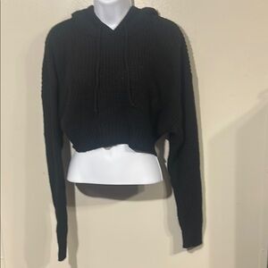 Streetwear Society Black Cropped Hoodie Sweater